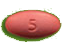 5 mg: Pink, oval tablet, debossed “5” on one side and “MIA” score on the other side.
